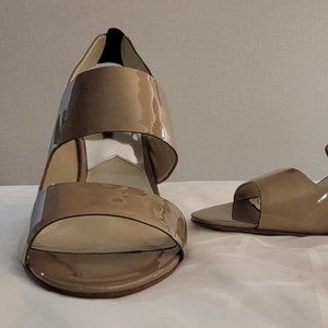 Michael Kors Tan Patent, Stacked Heels--Brand New